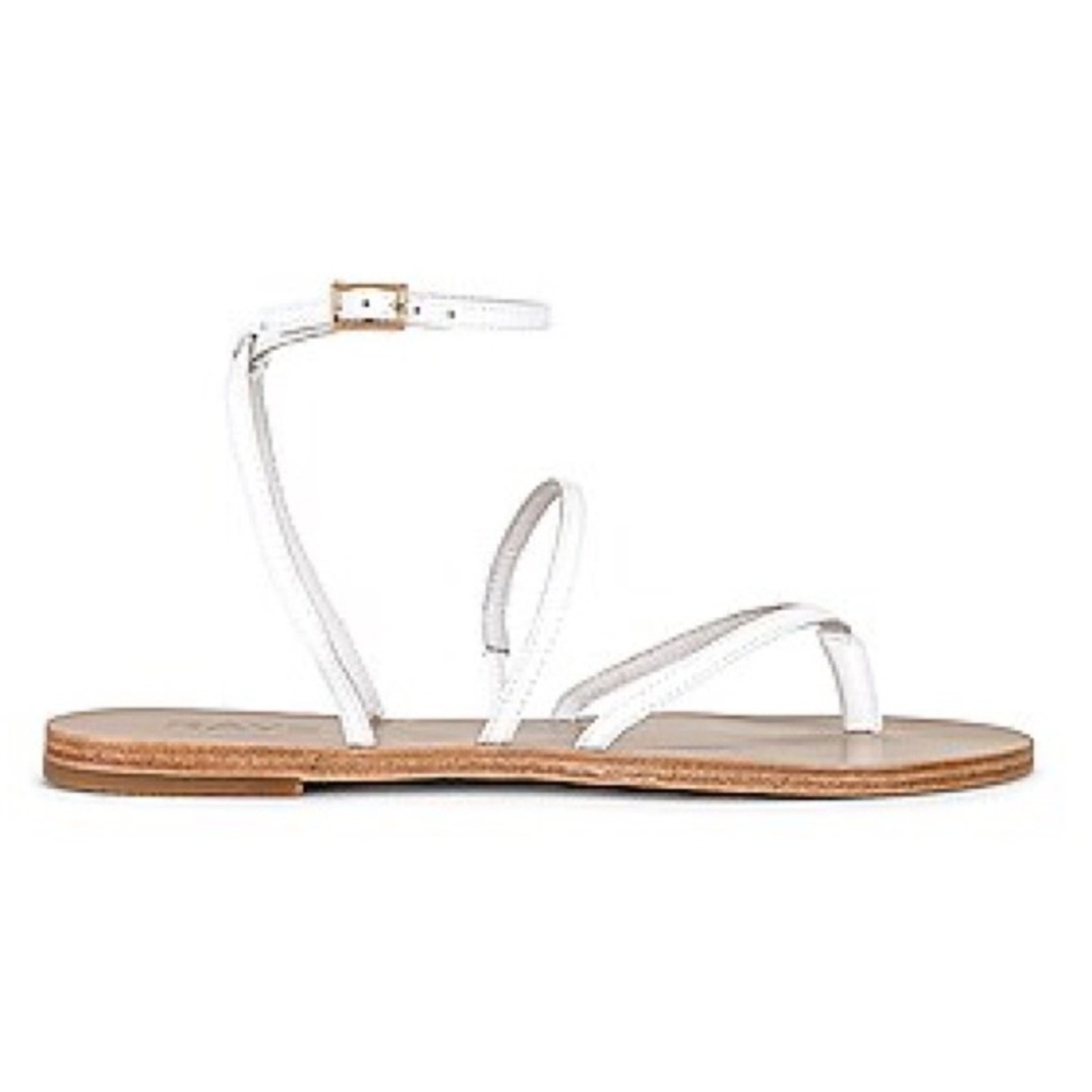 Raye X Revolve Void Strappy Ankle Wrap Thong Sandal In White Size 8.5 Minimalist
